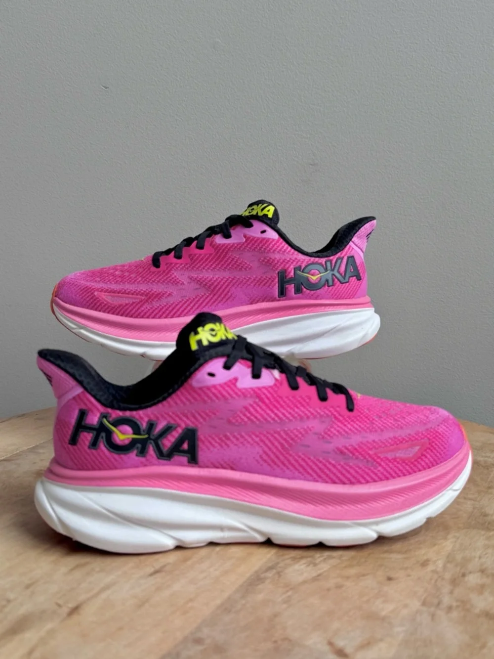 Hoka Pink & Black Women's Athletic Running Shoes - Picture 2 of 11
